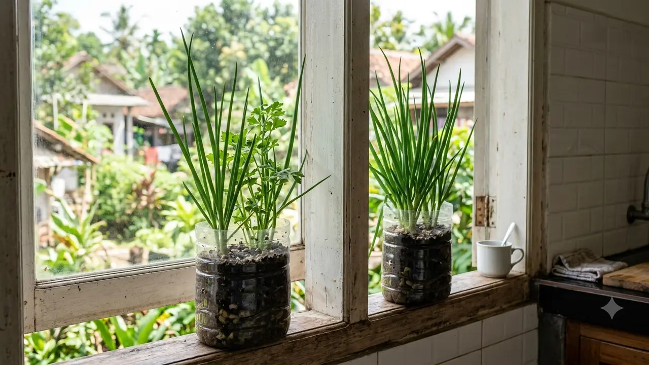 Cara Menanam Daun Bawang di Botol Bekas yang Mudah Dirawat