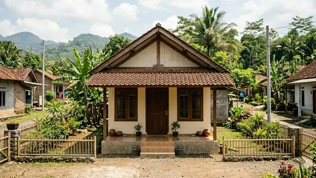 Desain Rumah 1 Lantai 2 Kamar di Desa (Foto: Gemini AI)