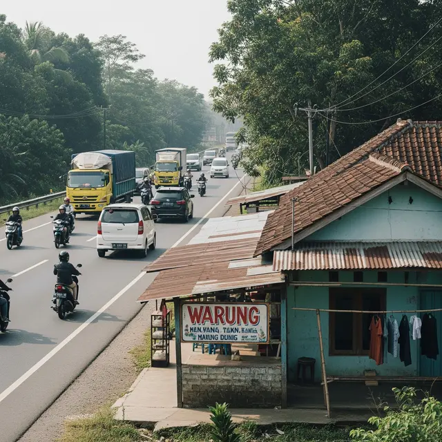 9 Model Rumah Desa Pinggir Jalan dengan Toko Kecil, Usaha Produktif di Pedesaan