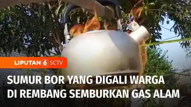 VIDEO: Semburan Gas Alam Muncul dari Sumur Bor yang Digali Warga di Rembang Jawa Tengah