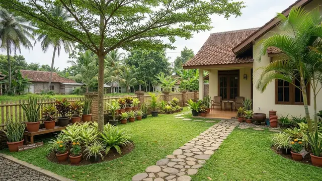 Ide Menata Halaman Rumah Agar Teduh Tanpa Biaya Mahal Model Membuat Sudut Tanaman dalam Pot Berbeda