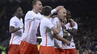 Robben 2 Gol, Belanda Susah Payah Taklukkan Wales