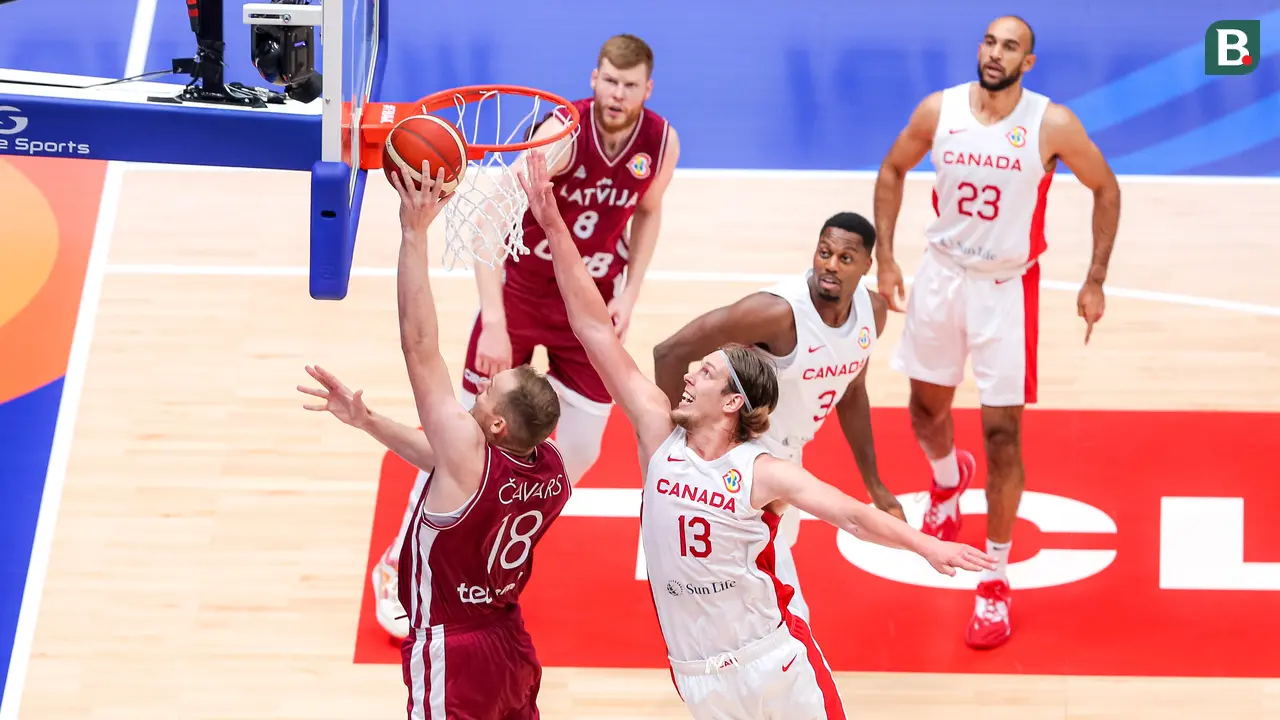 Foto: Atasi Perlawanan Sengit Latvia, Kanada Sapu Bersih Kemenangan di Grup H Piala Dunia FIBA 2023
