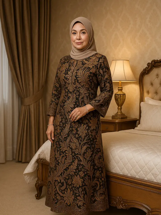 Model Gamis Modern untuk Ibu-Ibu Usia 50 Tahun