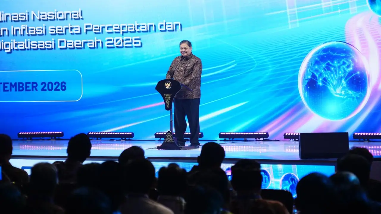 Menteri Koordinator Bidang Perekonomian Airlangga Hartarto dalam Festival Ekonomi Keuangan Digital Indonesia (FEKDI). (Dok Kemenko Perekonomian)