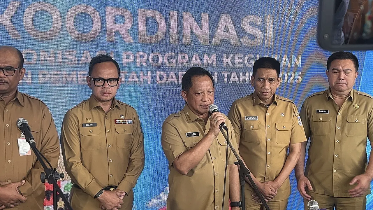 Menteri Dalam Negeri (Mendagri) Tito Karnavian usai Rapat Koordinasi Pengendalian Inflasi Daerah