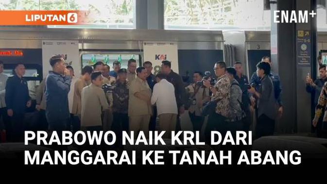 Prabowo Naik KRL dari Manggarai ke Tanah Abang Jelang Peresmian Stasiun Baru