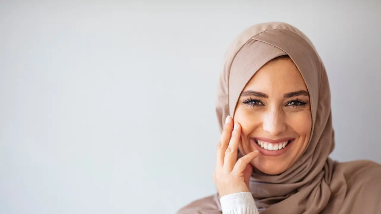 Ilustrasi wanita menggunakan kerudung