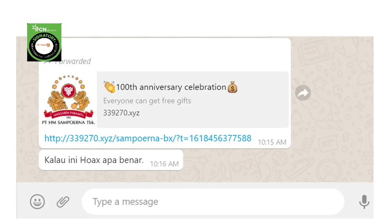 Cek Fakta Liputan6.com menelusuri informasi HM Sampoerna bagikan hadiah untuk rayakan hari jadi Ke- 100 tahun