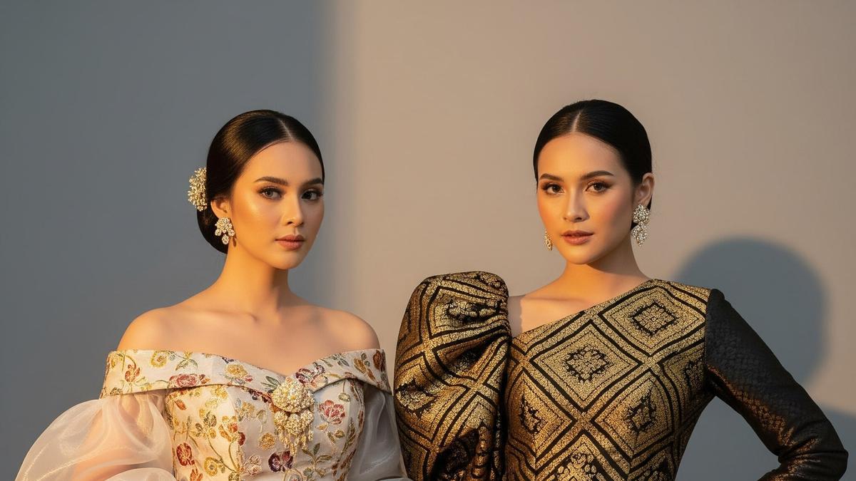 10 Batik Kombinasi Brokat Lengan Balon Elegan Terbaru 2025, Tampil Memukau dengan Paduan Tradisi dan Tren Terkini