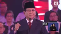 Prabowo Subianto di Debat Capres. (Liputan6.com)