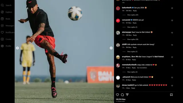 Jesse Lingard bakar kalori di lapangan latiha Bali United FC