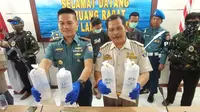 Tim gabungan TNI AL berhasil menggagalkan penyelundupan benur atau benih lobster ke Singapura melalui Jambi senilai lebih dari Rp17 miliar. (Liputan6.com/ Yandhi Deslatama)