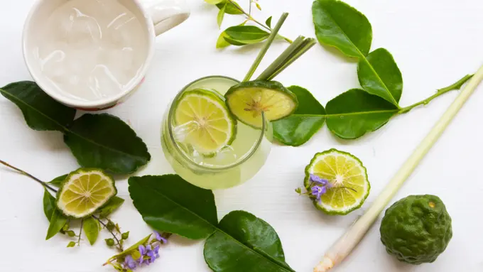 resep minuman es segar daun jeruk serai