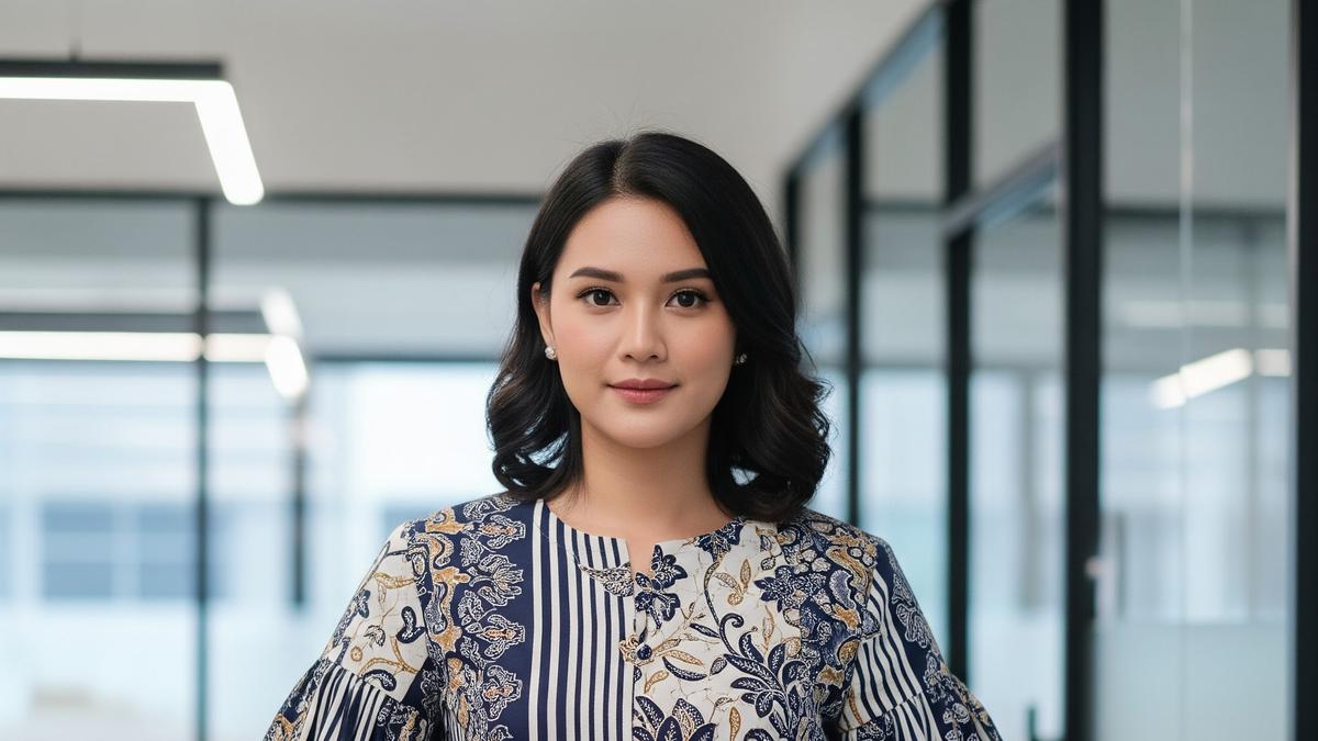 7 Model Baju Atasan Batik Kombinasi Lurik untuk Wanita Karier, Tambah Kesan Profesional