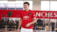 Manchester United baru saja mengumumkan rekrutan anyar Harry Maguire, Senin (5/8/2019). Doc: Manutd.