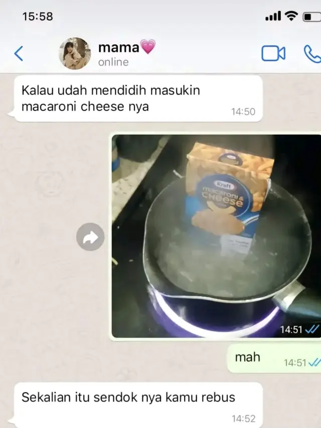 Chat Anak Mama Gagal Masak