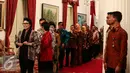Sejumlah pejabat negara hadir Silaturahmi Idul Fitri 1437 H  di Istana Negara, Jakarta, Senin (11/7). (Liputan6.com/Faizal Fanani)
