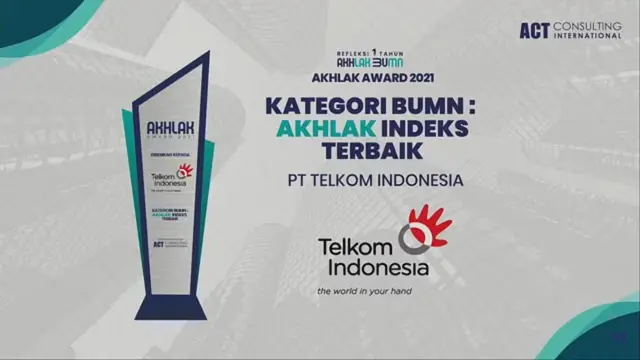 Telkom menjadi Juara Umum pada AKHLAK Award 2021
