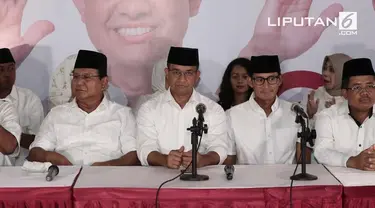 Prabowo Subianto menyatakan, hasil yang dicapai pasangan Anies Baswedan dan Sandiaga Uno,  tak lepas dari dukungan tim pendukung.