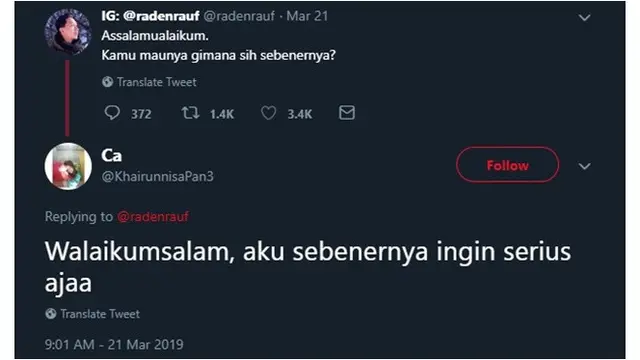 6 Respons Netizen Ditanya Maunya Gimana Ini Malah Bikin Baper