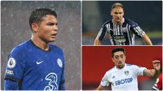 Thiago Silva menjadi menjadi salah satu pemain tertua di Liga Inggris pada musim 2020/2021. Selain Silva ternyata ada beberapa pemain tua lainnya yang tercatat bermain di Liga Inggris musim ini. Berikut Thhiago Silva dan 5 pemain tertua di Liga Inggris musim ini. (kolase foto AFP)