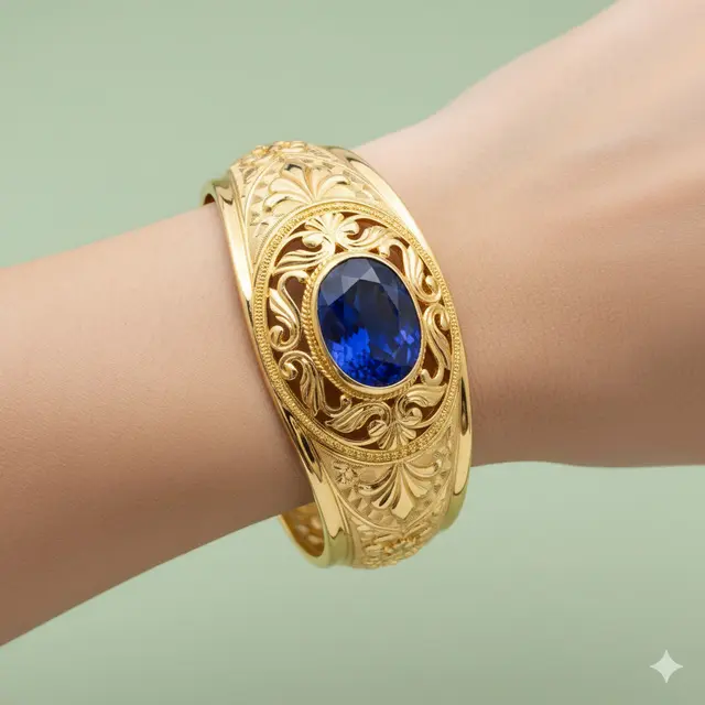 Gelang Emas Kombinasi Safir Harga Stabil. Gemini