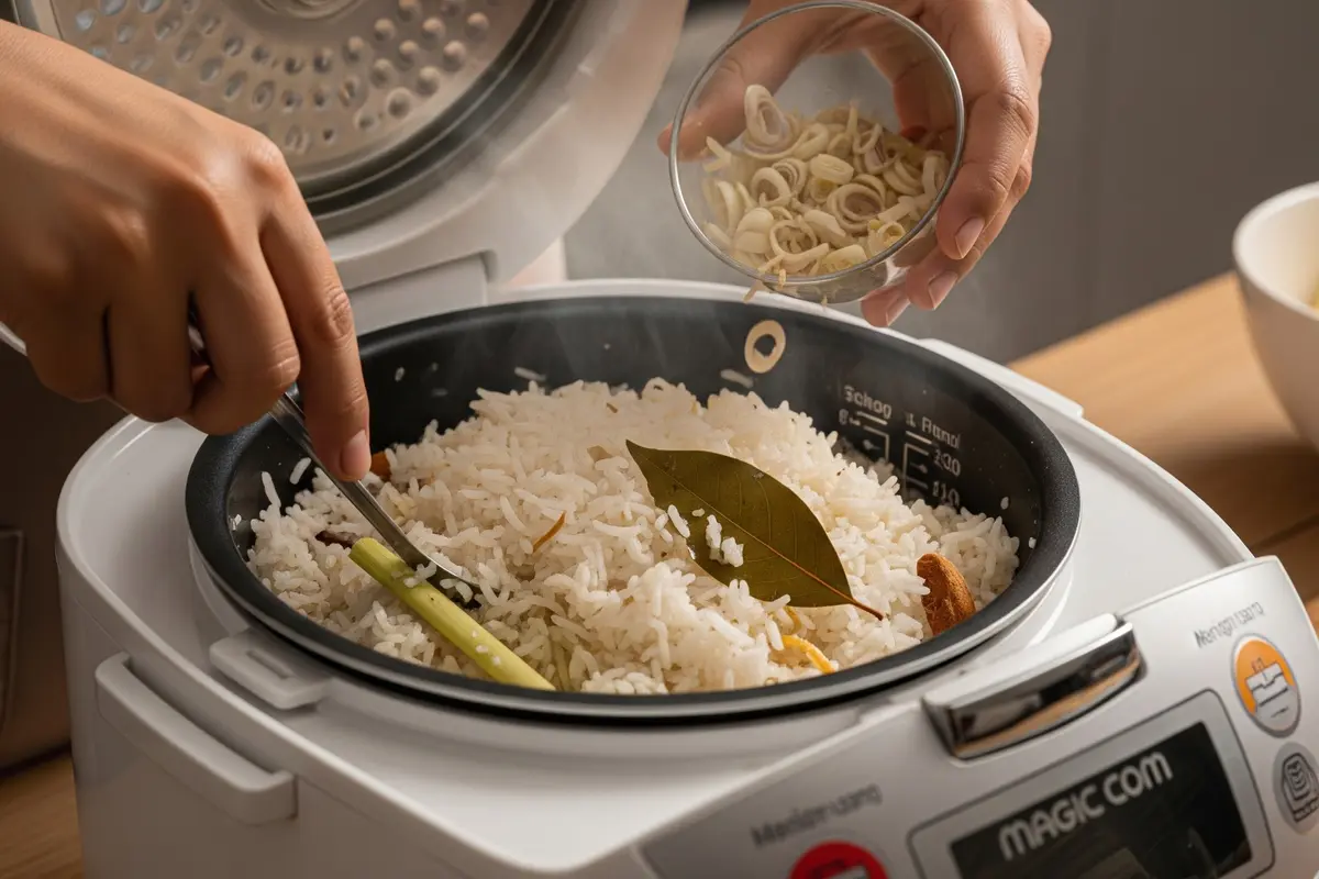 Membuat Nasi Liwet Magic Com