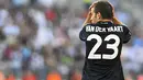 Ekspresi gelandang Real Madrid asal Belanda Rafael van der Vaart di laga lanjutan La Liga melawan Malaga di Rosaleda Stadium, 16 Mei 2010. AFP PHOTO / JORGE GUERRERO. 