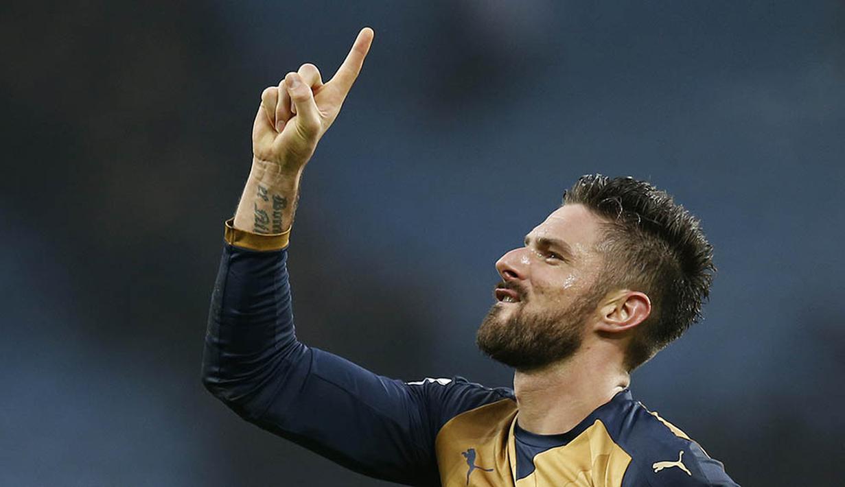 Total musim ini Olivier Giroud sudah mencetak 9 gol dari 16  penampilannya di Liga Premier Inggris. (Reuters/Paul Childs) 