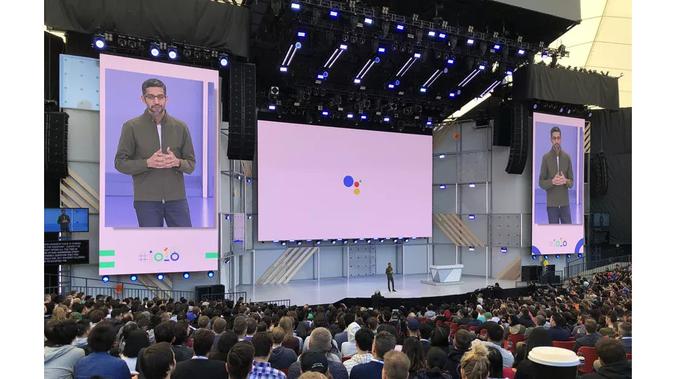 CEO Google Sundar Pichai di Google I/O (Foto: The Verge)