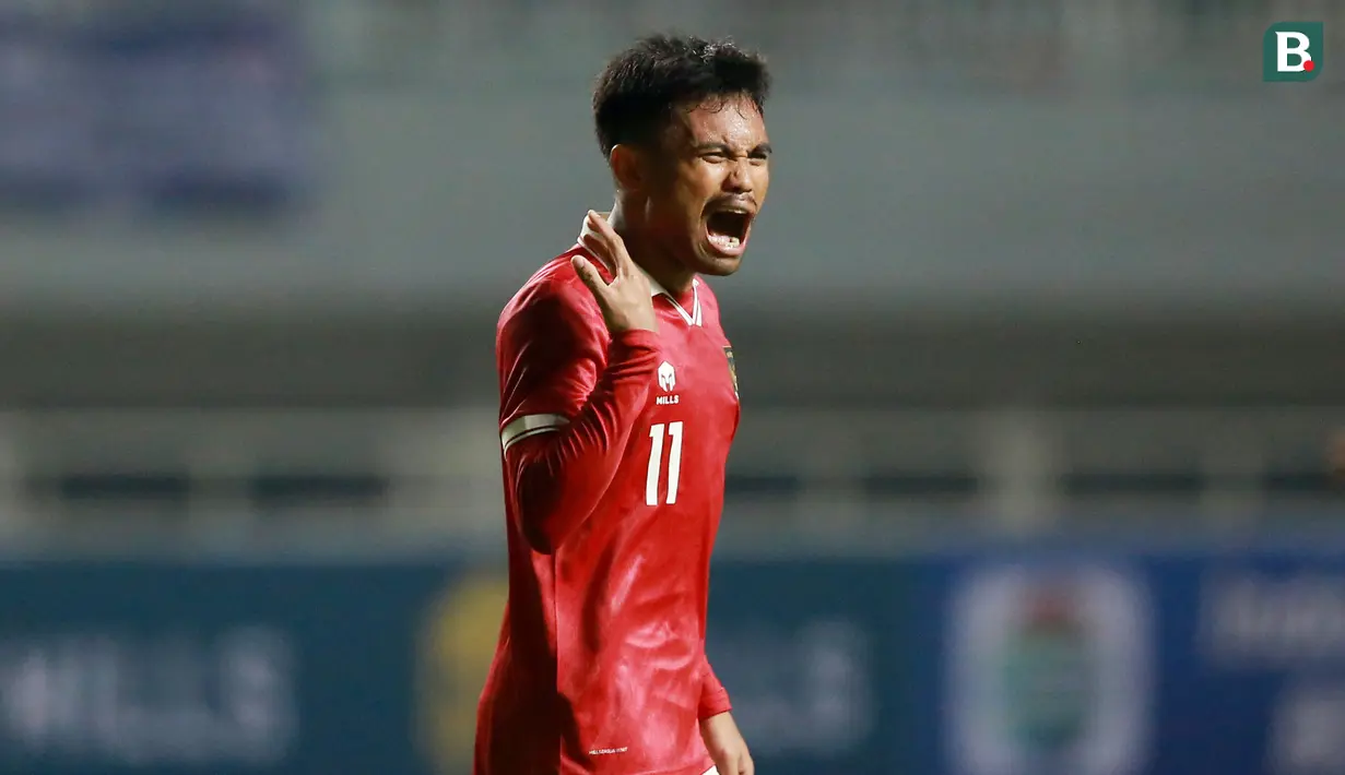 <p>Reaksi pemain Timnas Indonesia, Saddil Ramdani&nbsp;saat laga FIFA Match Day antara Timnas Indonesia melawan Timnas Curacao di Stadion Pakansari, Bogor, Selasa (27/09/2022). (Bola.com/Muhammad Iqbal Ichsan)</p>