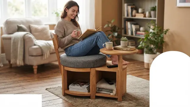 Kursi Stool Bulat/AI Generated