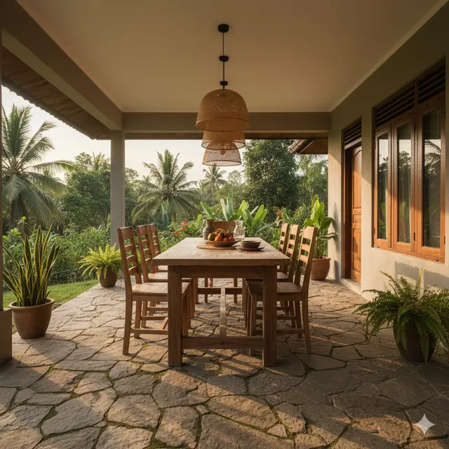 Model Teras Ruang Tamu yang Cocok untuk Rumah di Kampung. Gemini