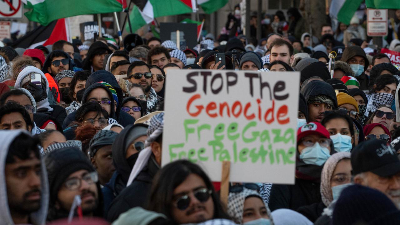 Aksi 100 Hari Perang Hamas-Israel di Washington DC