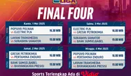 Jadwal siaran langsung PLN Mobile Proliga 2025 babak final four week 3 di Vidio. Nonton pertandingan seru dalam lanjutan PLN Mobile Proliga 2025 pada babak final four week 3 hanya di Vidio. (sum. doc. vidio.com)
