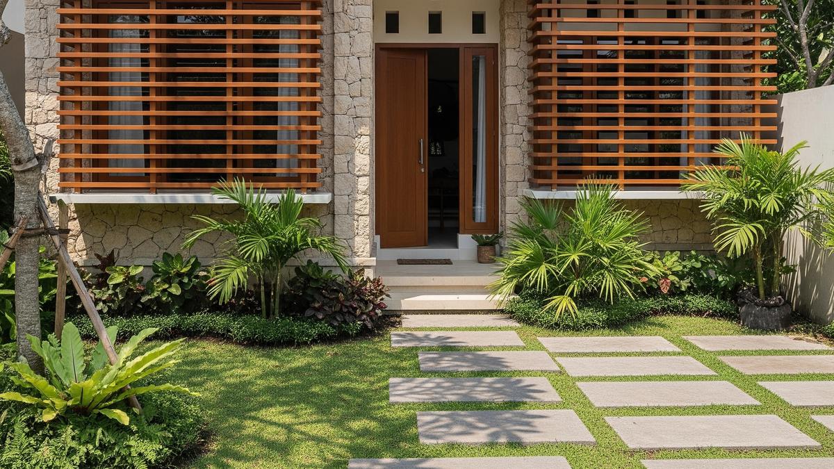 9 Desain Rumah Tropis Minimalis dengan Elemen Batu dan Kayu, Solusi Hunian Asri di 2025