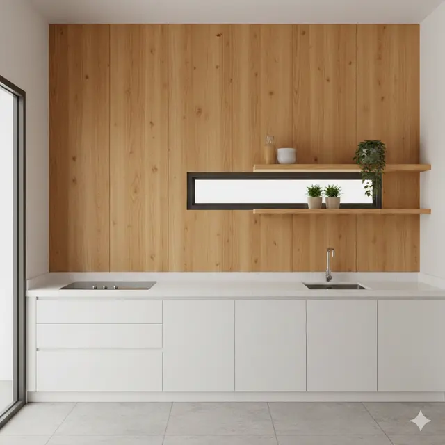 Model Dinding Dapur Minimalis yang Estetik (Foto: Gemini AI)