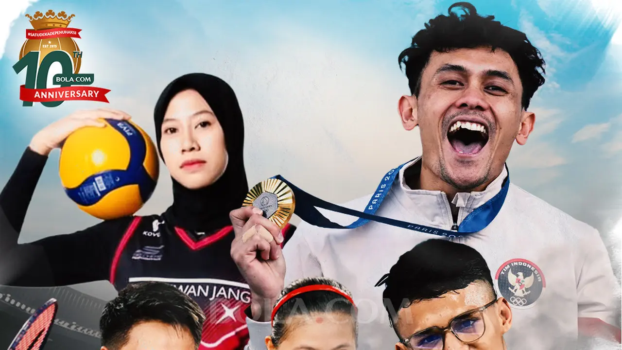 Artikel 10 Tahun Bola.com - Veddriq Leonardo, Greysia/Apriyani, Megawati Hangestri, Rizki Juniansyah