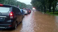 Depan Istana Banjir, Jokowi: Hujannya Deres Banget