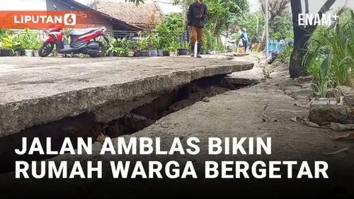 VIDEO: Hujan Deras Bikin Jalan Ambles 50 cm di Bandung