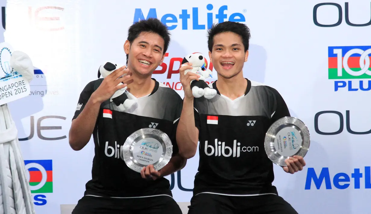 Angga Pratama/Ricky Karanda Suwardi juarai gelar ganda putra Singapura Terbuka 2015