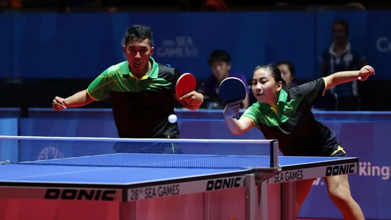 SEA Games 2015: Ganda campuran tenis meja Indonesia Ahmad Haruri dan Gustin Dwijayanti