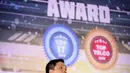 Perwakilan PT Surya Citra Media, Deputy Director Programming SCTV David Suwarto memberikan sambutan pada acara penghargaan TOP IT & TELCO 2019 di Jakarta, Rabu (27/3). Penghargaan ini diberikan menyikapi tren perkembangan IT dan TELCO dengan pemutkhiran.(Liputan6.com/Faizal Fanani)