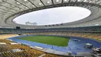Suasana stadion NSC Olimpiyskiy yang akan menjadi tuan rumah final Liga Champions 2018 antara Real Madrid vs Liverpool, di Kiev, Senin (14/5). UEFA memilih Stadion Olimpiyskiy menjadi venue final Liga Champions pada 26 Mei mendatang. (AFP/Sergei SUPINSKY)