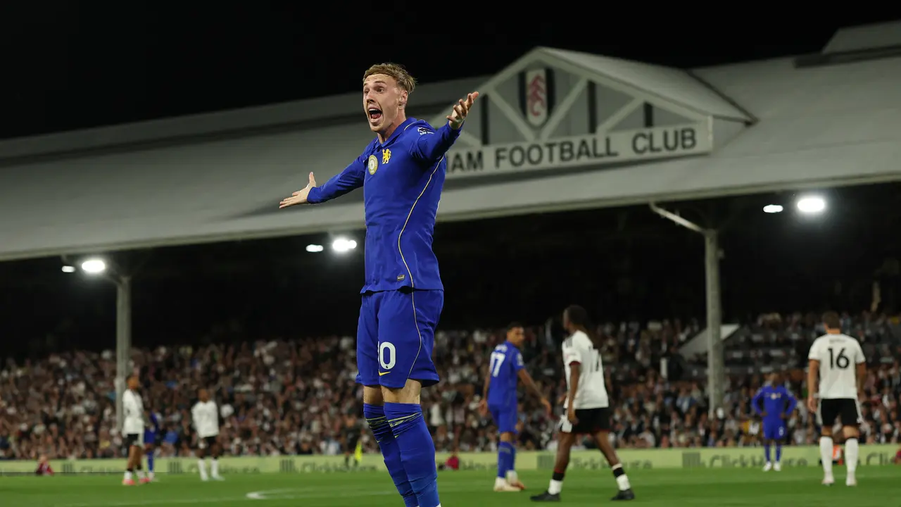 Selebrasi Cole Palmer saat Chelsea mengalahkan Fulham di Liga Inggris