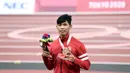 Para-sprinter Indonesia, Sapto Yogo Purnomo, menyabet medali perunggu di Paralimpiade Tokyo 2020 di nomor 100 meter T37 putra, Jumat (27/8/2021). Ini menjadi medali kedua bagi Indonesia. (Foto: Dok NPC Indonesia)