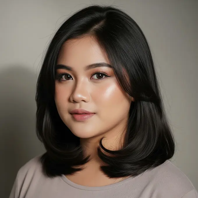 Model Rambut Wanita Panjang untuk Wajah Bulat dan Pipi Tembem (Gemini AI)