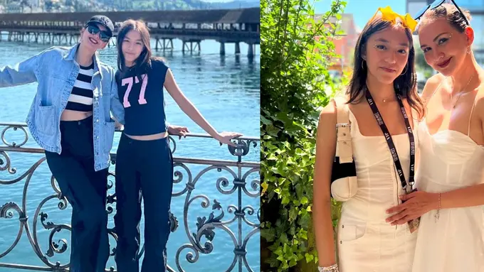 6 Gaya Donna Agnesia Perdana Girls Trip Bareng Sabrina Sinathrya di Swiss, Ibu-Anak Tampil Kompak Banget