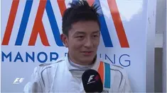 Rio Haryanto memberikan komentarnya usai menjalani debut F1 dengan Manor Racing pada tes pramusim F1 hari ke-3 di Sirkuit Catalunya, Spanyol.